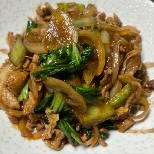 豚バラ肉とチンゲン菜の麻婆炒め